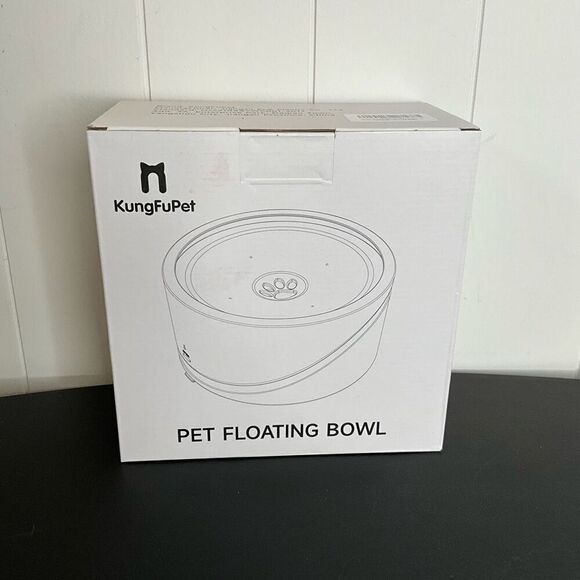 Kungfupet 1.5L Pet Floating Water Bowl Animal Cat Dog Splash Proof No Spill New - Picture 1 of 6